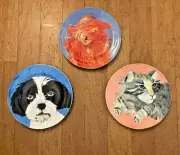 NWT Anthropologie Carole Akins Furry Friends Plate- Spaniel, Retriever, or Cat
