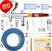 Dual-Action Airbrush Kit Gravity Feed 9Cc 20Cc 40Cc Cup 0.2 0.3 0.5Mm