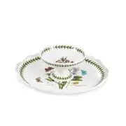 Botanic Garden Chip & Dip Set - 11" Round Platter & 5.5" Bowl, Porcelain
