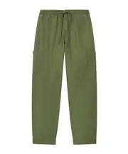 'KENZO Elephant Logo' embroidered cargo jogpants in coated cotton L,M deep khaki