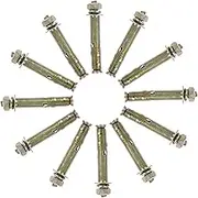 HOMSFOU 20pcs Electroplated Steel Expansion Bolts x 60mm Countersunk Fastening Screws for Professional Projects