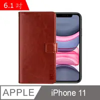 在飛比找PChome24h購物優惠-IN7 瘋馬紋 iPhone 11 (6.1吋) 錢包式 磁