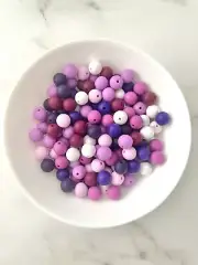 12mm Round Silicone Beads Purple Mix Jewellery Making Supplies 10 50 100 Pack