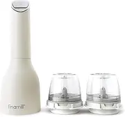 FinaMill Battery-Operated Spice Grinder & Pepper Mill - Portable Herb Grinder with Adjustable Coarseness, Ceramic Grinding Elements & 2 Quick-Change ProPlus Pods - Home Cooking & Gifting - Soft Cream