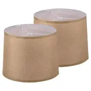 2 x Drum Lampshade for Table Lamp 11.4"x12.6"x9.8" Floor Lamp Shade Bright Brown
