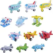 ERINGOGO 12Pcs Mini Airplane for Wooden Airplanes to Enhance Color Recognition Safe and Easy to Grasp Present for Boys for Playtime and Learning