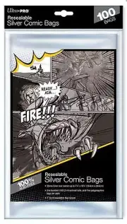 (100) Ultra Pro Silver Age Size Resealable Bags Poly Comic Book Acid Free