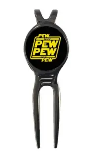 Star Wars Pew Pew Golf Ball Marker +Black Gunmetal Divot Tool