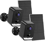 Outdoor Surveillance Camera, Battery WiFi, Camera Surveillance Outdoor Solar, Colour Night Vision, AI Detection, 2-Way Talk, IP66 Waterproof, SD Card/Cloud Storage
