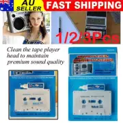 1/2/3Pcs Wet Type Cassette Tape Head Cleaner Demagnetizer Player Audio Deck Kit