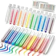 stochastic box Dustless Sidewalk Chalk Set with Holder for Kids 24Pcs Non-toxic Washable Chalk set in 12 Colors for Blackboard Drawing Writing HomeSchool Classroom
