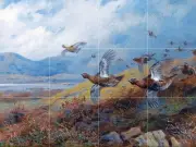 Driven Grouse Tile Mural Kitchen Bathroom Wall Backsplash Art 24x18