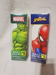 (2) MARVEL HULK & SPIDER-MAN Removable Wall Decal MAN CAVE GIFT (8)