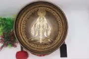 12-Inch Handcrafted Singing Bowl - Meditating Yogi with Vajra and Mantras