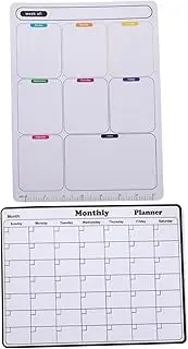 ARTIBETTER 2 Sheet Magnetic Schedule Refrigerator Whiteboard Refrigerator Weekly Calendar Weekly Refrigerator Calendar Fridge Calendar Dry Erase Weekly Planner Board Soft Magnetic