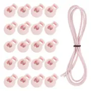 20 Pcs Single Hole Cord Locks with Elastic Cord, Salmon Pink