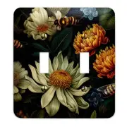 Decorative Wallplate - Bees and Blooms Light Switch Cover, Multiple Sizes, Home
