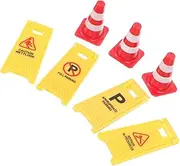 Totority Mini Road Sign Toys 1 Set Traffic Road Sign Toys Colorful Mini Traffic Barricades