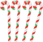NUOBESTY 4pcs Christmas Inflatable Candy Canes Decorative Xmas Party Props Reusable Film Design Festive Decor Candy Cane Shaped Decorations
