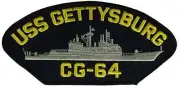 USS GETTYSBURG CG-64 PATCH USN NAVY SHIP TICONDEROGA CLASS MISSILE CRUISER