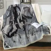 Fantasy Art the Dark Angel and Her Little Dragon Throw Blanket