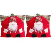 2x LVD Cushion Santa Red Decorative Throw Pillow Home/Lounge Christmas Decor