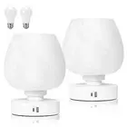 Touch Bedside Table Lamp Set of 2 - Small Lamp for Bedroom with USB C+A, 3 Wa...