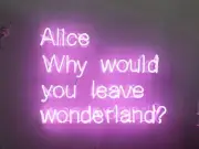 Alice Why Would You Leave Wonderland Neon Sign Lamp Light 19"x10" With Dimmer VH
