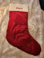 Pottery Barn VELVET Christmas Stocking Name " Dave " 187