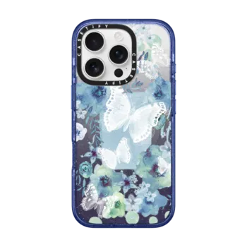 iPhone 16 Pro Impact Case MagSafe Compatible MY BLUE BUTTERFLY GARDEN