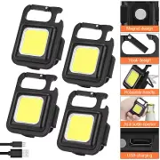 Mini LED COB Flashlight Work Light 800LM Bright USB Rechargeable Keychain Lamp