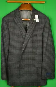 Brooks Brothers Regent Saxxon Grey/ Blue Gun Check Jacket Sz 46R (New @ BB $998)