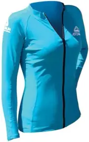 Adrenalin Lady Zip Long Sleeve Rash Vest (Aqua) - Size 16