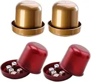 TOYANDONA Gaming Dice Props 4 Sets of Dice Shaker Cups for Party Toys Plastic Dices