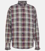 [Marant Etoile] Marant Etoile Saoli checked cotton and linen shirt AU 6 multicoloured