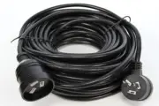 25 Metre Power Extension Lead Cord Cable Piggy Back Black 25M Piggyback 1.5mm