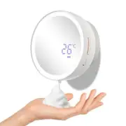 Automatic Soap Dispenser Wall Mount Foaming Touchless USB Rechargeable with Mirror LED Light for Bathroom-White
