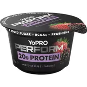 YoPRO Perform High Protein Yoghurt No Added Sugar Mixed Berries 175g