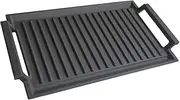 COVERCOOK Cast Iron Griddle Grill Pan, Rectangular Grill, 2 Handles, 43 x 23 cm Griddle Pan for Induction Hob Open Fire Oven Electric Cooktop Outdoor Grills,Ridged Surface
