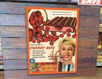 CHERRY RIPE Retro Vinyl Sign Large Sticker Milk Bar Vintage Display Man Cave