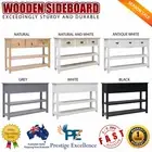 Wooden Sideboard Side Cabinet 3 Drawers 2 Shelves Console Home Furniture Tables