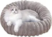 Calming Dog Bed for Small Dogs - Plush Donut Dog Bed Soft Cat Bed | Round Pet Beds Washable Cat Couch for Indoor Dogs & Small Cats