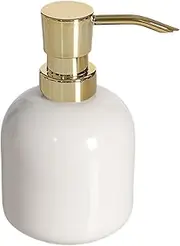 Soap Dispenser Foaming Soap Dispenser 300ml Ceramics Soap Dispenser with Golden Pump, Marble Texture Kitchen Bathroom Soap Dispenser Refillable Liquid Ceramic Soap Dispenser for Hand Soap, Soap, Loti