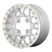 15x6 KMC Powersports KS435 GRENADE BEADLOCK Raw Mach Forged Wheel 4x137 (38mm)