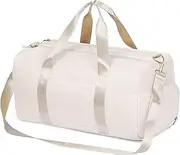 Waterproof Weekender Bags for Women, Travel Duffel Bag with Shoe Compartment, Foldable Gym Carry On Bag, Overnight Shoulder Bag
