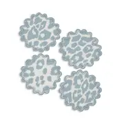 Matouk Iconic Leopard 6 Round Cocktail Napkins, Set of 4