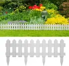 Garden Fence 25 Pieces,Insert White Plastic Fence Picket Fence Edgings Lawn Flow