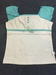 Pumpkin Patch White Stretch Spot Sleeve Top Size 11