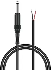 3ft Speaker Wire to 6.35mm 1/4 inch TS Mono Male Plug Adapter Connector to Bare Wire Open End Audio Cable for Microphone Speakers