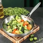 24cm Stainless Steel Frying Pan Cooking Pan 3 Layer Collection Saute Pan